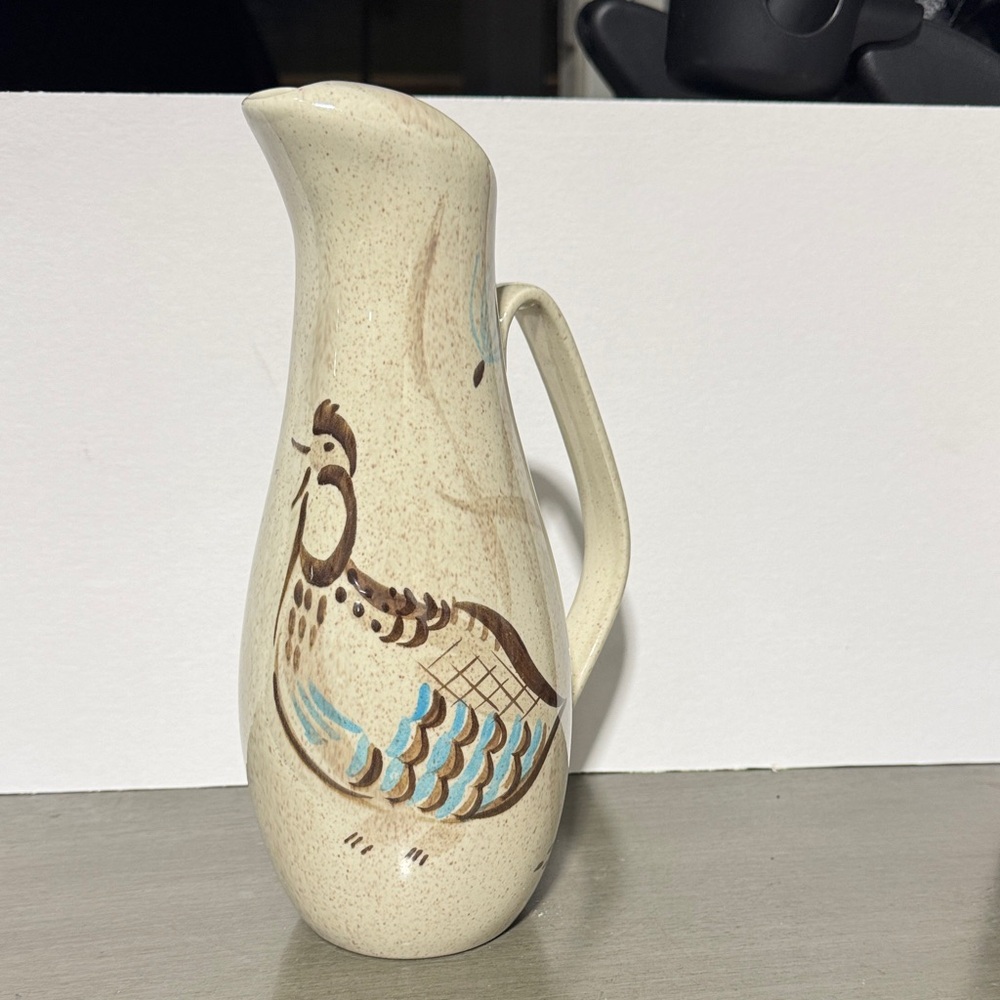 Red Wing Pottery USA Bob White Quail Pitcher 11.5" Mid Century Modern MCM